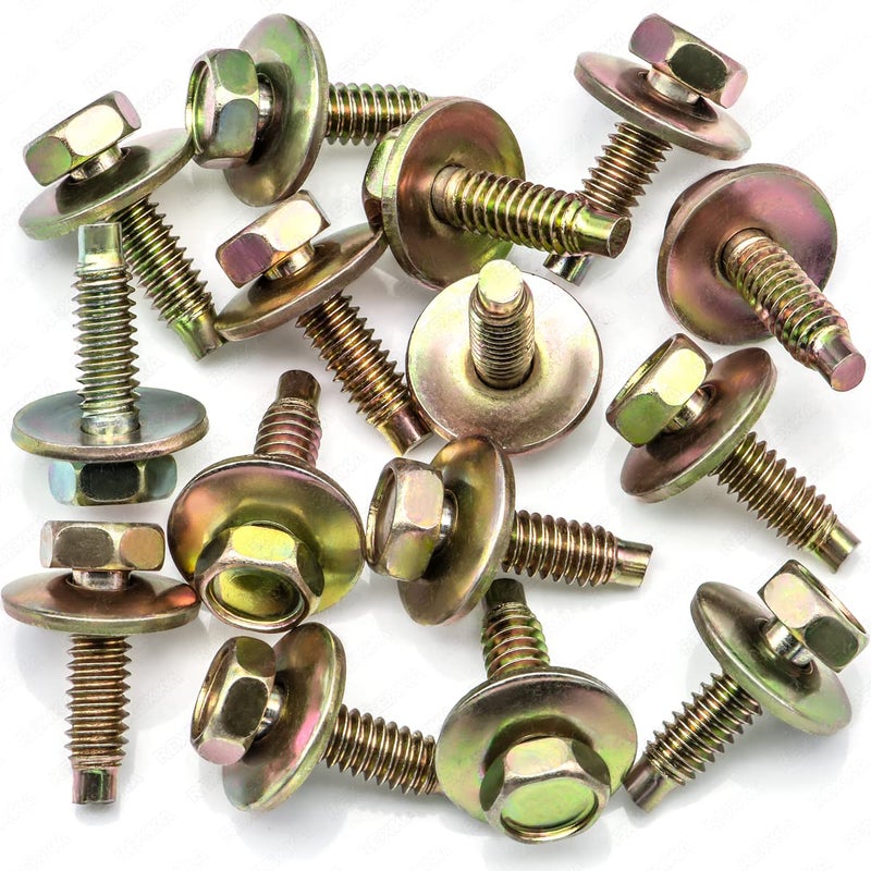 Rexka 15pcs Hex Head Sems Body Bolt 1/4"-20 X7/8" for Ford 57030-S36 - Image 1